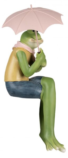 Velká figurka žabáka s deštníkem – 42 cm