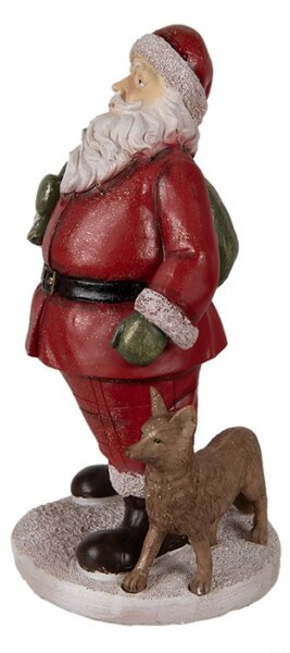 Figurka Santa Clause s pytlem dárků a lištičkou – 16x14x26 cm