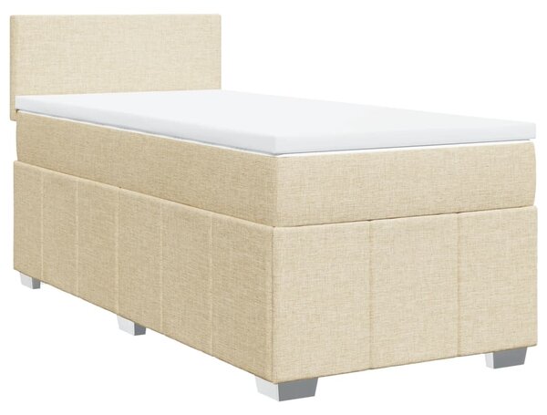 Box spring postel s matrací krémová 80 x 200 cm textil 3289193