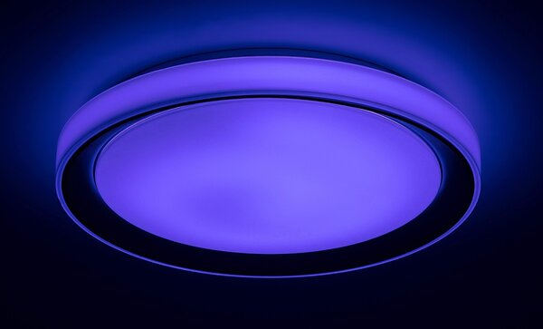 Rabalux 3510 LED stropní svítidlo Everest 1x40W | 3200lm | 2700-6500K | RGB - dálkové ovládání, nastavitelná teplota osvětlení, paměťová funkce, časovač, Wi-Fi, noční režim, stmívatelné, stříbrná