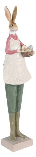 Velikonoční figurka králíčka s košíkem vajíček – 9x7x36 cm