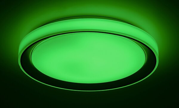 Rabalux 3510 LED stropní svítidlo Everest 1x40W | 3200lm | 2700-6500K | RGB - dálkové ovládání, nastavitelná teplota osvětlení, paměťová funkce, časovač, Wi-Fi, noční režim, stmívatelné, stříbrná