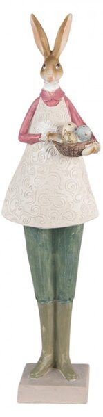 Velikonoční figurka králíčka s košíkem vajíček – 9x7x36 cm