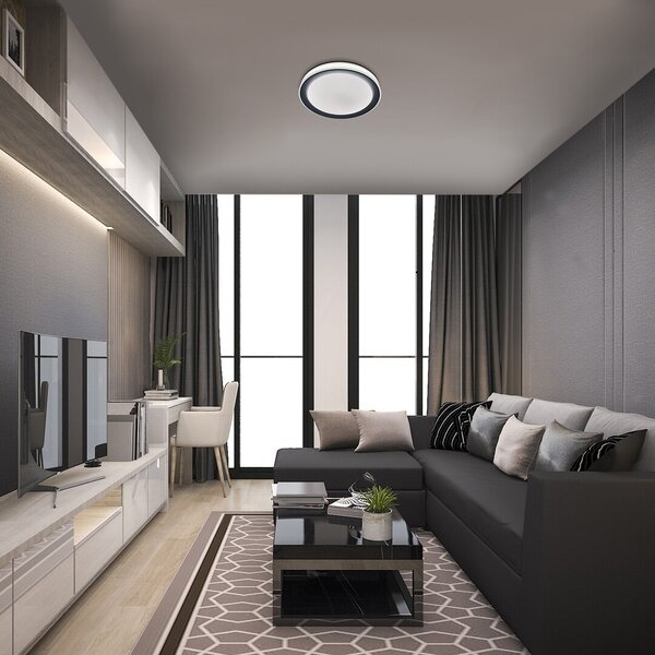Rabalux 3510 LED stropní svítidlo Everest 1x40W | 3200lm | 2700-6500K | RGB - dálkové ovládání, nastavitelná teplota osvětlení, paměťová funkce, časovač, Wi-Fi, noční režim, stmívatelné, stříbrná