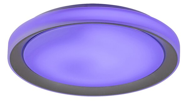 Rabalux 3510 LED stropní svítidlo Everest 1x40W | 3200lm | 2700-6500K | RGB - dálkové ovládání, nastavitelná teplota osvětlení, paměťová funkce, časovač, Wi-Fi, noční režim, stmívatelné, stříbrná