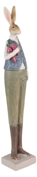 Figurka králíčka držícího mrkvičky – 6x5x36 cm