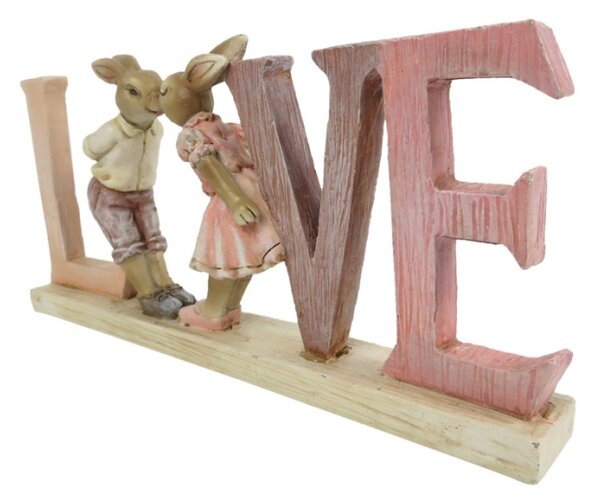 Figurka zamilovaných králíčků Love – 19x3x9 cm