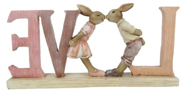 Figurka zamilovaných králíčků Love – 19x3x9 cm