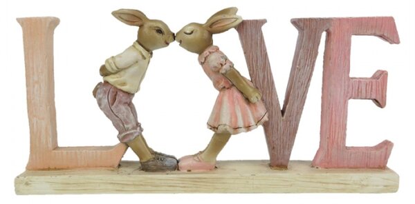 Figurka zamilovaných králíčků Love – 19x3x9 cm