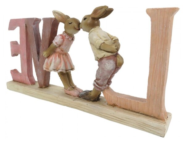 Figurka zamilovaných králíčků Love – 19x3x9 cm