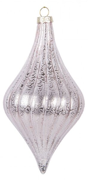 Růžová skleněná vánoční ozdoba Rensjul IV – 8x15 cm