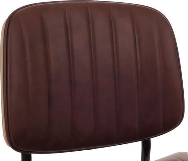 Sada 2 jídelních židlí HWC-O44, kuchyňská židle, Imitace kůže z ohýbaného dřeva Oeko-Tex přírodní, vintage hnědá