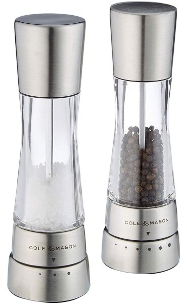 Cole&Mason - Sada mlýnků na sůl a pepř DERWENT 2 ks 19 cm lesklý chrom