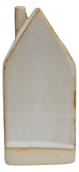 Dekorace béžový porcelánový domeček Lena – 12 cm