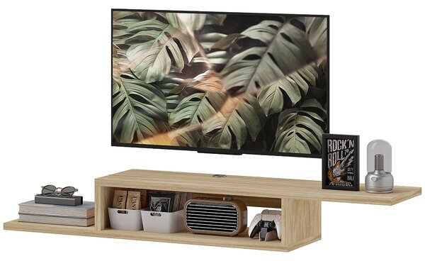 HOMCOM Floating Wall TV Stand se policí - Dub | Aosom
