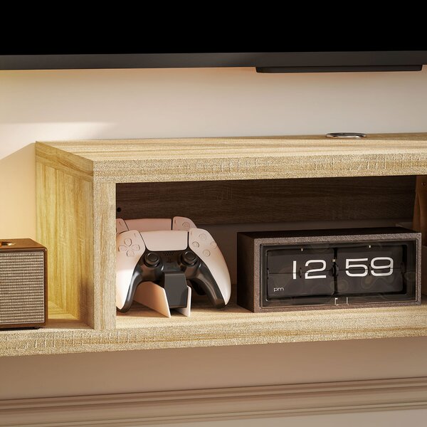 HOMCOM Floating Wall TV Stand se policí - Dub | Aosom