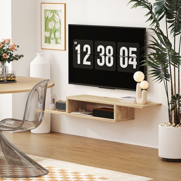 HOMCOM Floating Wall TV Stand se policí - Dub | Aosom