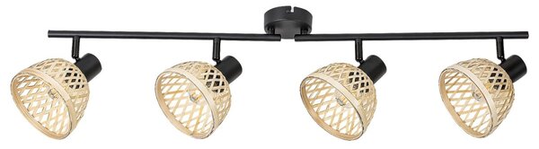 Rabalux 3136 přisazené stropní bodové svítidlo Rattan 4x15W | E14 - černá, přířodní