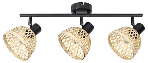 Rabalux 3135 přisazené stropní bodové svítidlo Rattan 3x15W | E14 - černá, přírodní