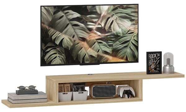 HOMCOM Floating Wall TV Stand se policí - Dub | Aosom