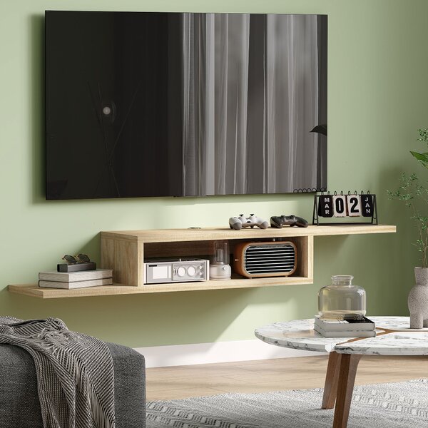 HOMCOM Floating Wall TV Stand se policí - Dub | Aosom