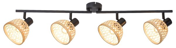 Rabalux 3136 přisazené stropní bodové svítidlo Rattan 4x15W | E14 - černá, přířodní