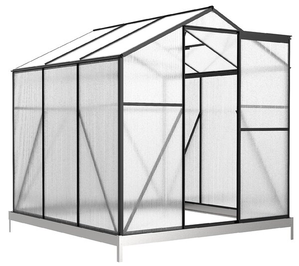 Skleník se základnou BestBerg BBGH-606B / 3,61 m² / 190 × 190 × 194 cm / černá