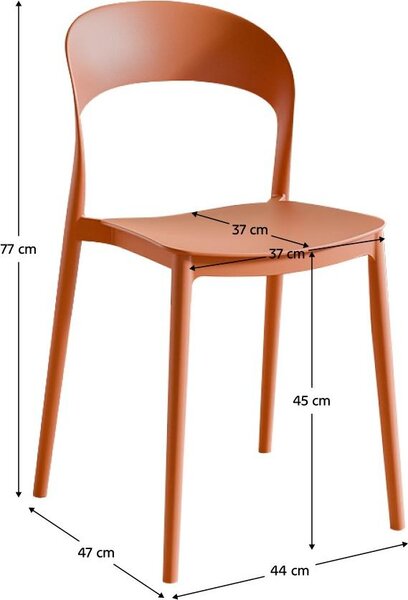 Kondela Stohovatelná židle Radana New - oranžová