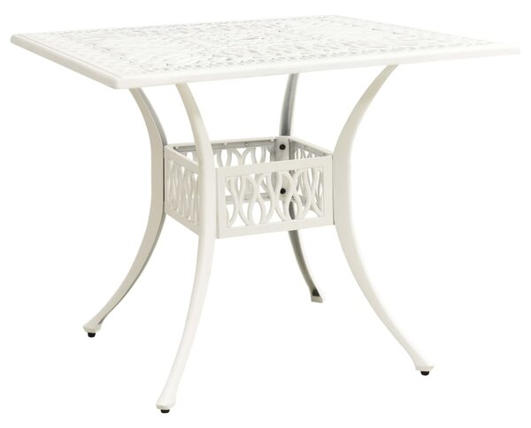Zahradní stůl Shreve - litý hliník - 90x90x73 cm | bílý