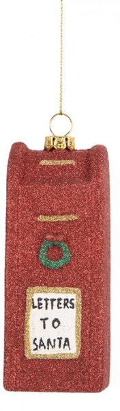 Červená vánoční ozdoba schránka na dopisy – 5x4x11 cm