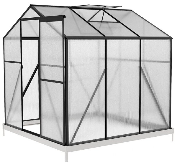 Skleník se základnou BestBerg BBGH-606B / 3,61 m² / 190 × 190 × 194 cm / černá