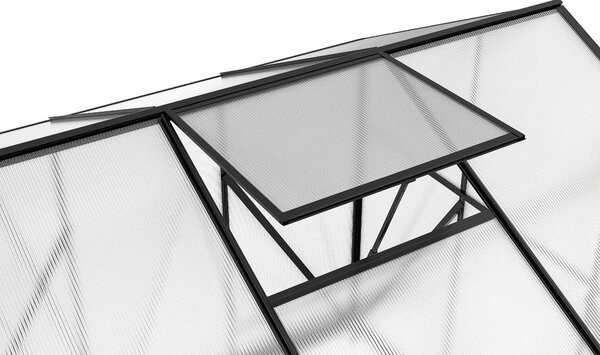 Skleník se základnou BestBerg BBGH-606B / 3,61 m² / 190 × 190 × 194 cm / černá