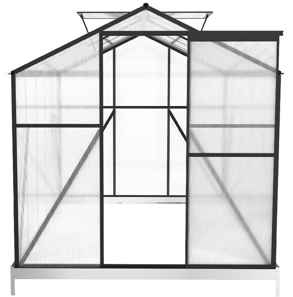 Skleník se základnou BestBerg BBGH-1006B / 5,95 m² / 313 × 190 × 194 cm / černá