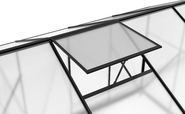 Skleník se základnou BestBerg BBGH-806B / 4,8 m² / 252 × 190 × 194 cm / černá