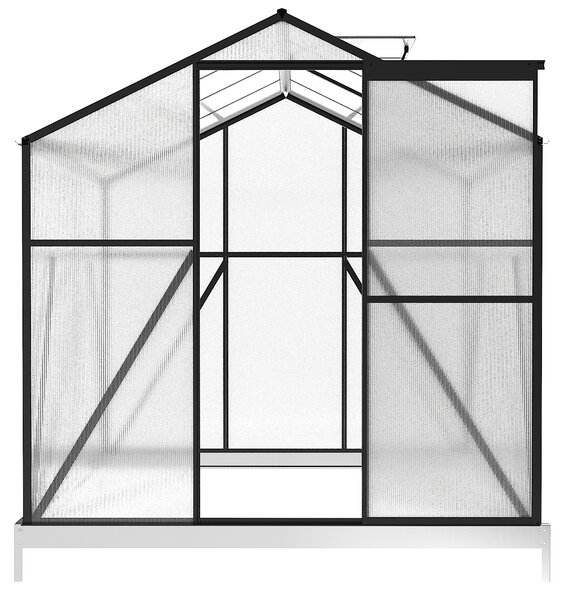Skleník se základnou BestBerg BBGH-806B / 4,8 m² / 252 × 190 × 194 cm / černá