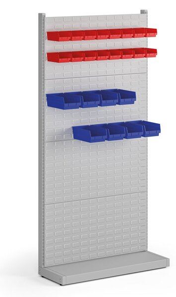 Perforovaný stojan, jednostranný, 4x panel na boxy, 960 x 385 x 1964 mm
