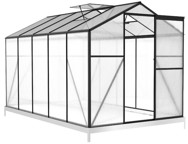 Skleník se základnou BestBerg BBGH-1006B / 5,95 m² / 313 × 190 × 194 cm / černá