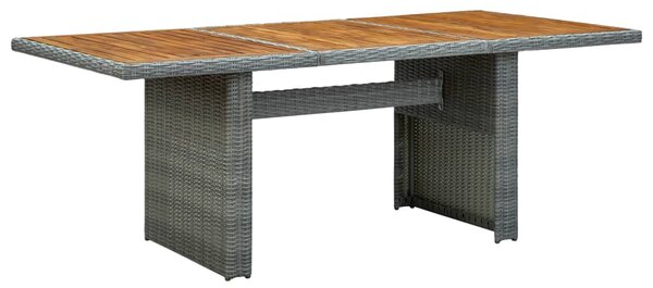 Zahradní stůl Lolls - polyratan a masivní akáciové dřevo | světle šedý