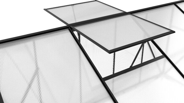 Skleník se základnou BestBerg BBGH-1006B / 5,95 m² / 313 × 190 × 194 cm / černá