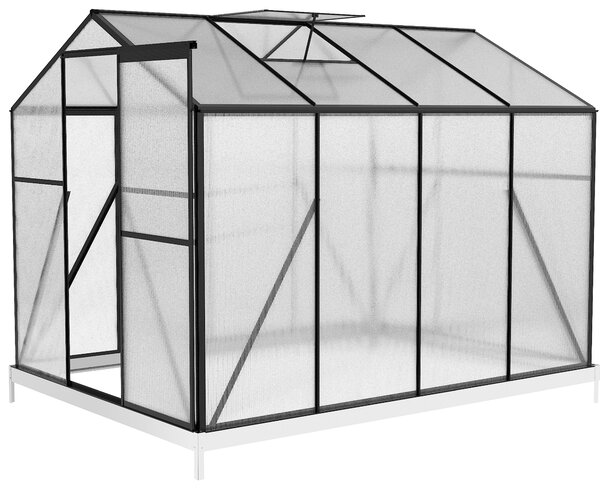 Skleník se základnou BestBerg BBGH-806B / 4,8 m² / 252 × 190 × 194 cm / černá