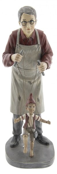 Socha loutkáře s Pinocchiem – 36 cm