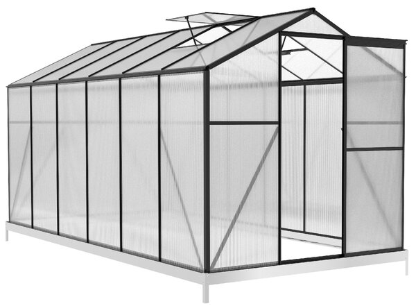 Skleník se základnou BestBerg BBGH-1206B / 7,05 m² / 371 × 190 × 194 cm / černá