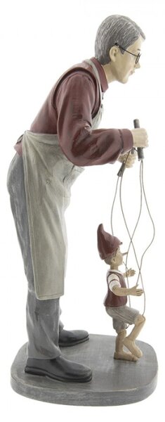 Socha loutkáře s Pinocchiem – 36 cm