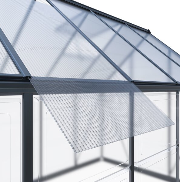 Skleník se základnou BestBerg SH-6B / 6,6 m² / 364 x 182 x 208 cm / černá