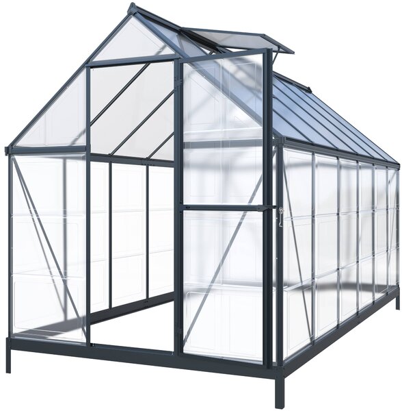 Skleník se základnou BestBerg SH-6B / 6,6 m² / 364 x 182 x 208 cm / černá