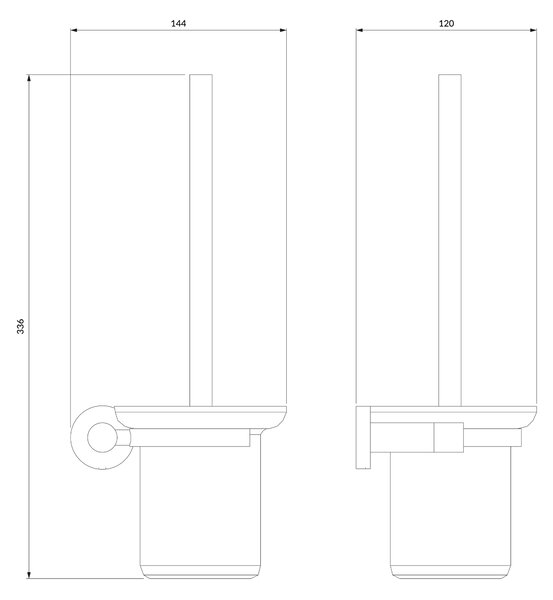 Omnires Modern Project záchodová štětka šroubovaný zlatá MP60620GL