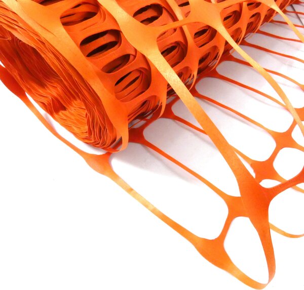 Stavební plot Výstražná síť Oranžová 1,2 m x 50 m – 80 g/m² – Plastový plot a síť pro staveniště – Záchytný plot HDPE – Bezpečnostní síť