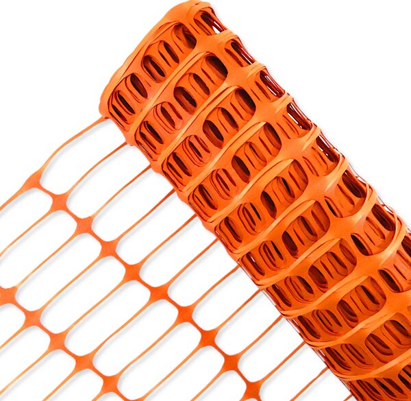 Stavební plot Výstražná síť Oranžová 1,2 m x 50 m – 80 g/m² – Plastový plot a síť pro staveniště – Záchytný plot HDPE – Bezpečnostní síť