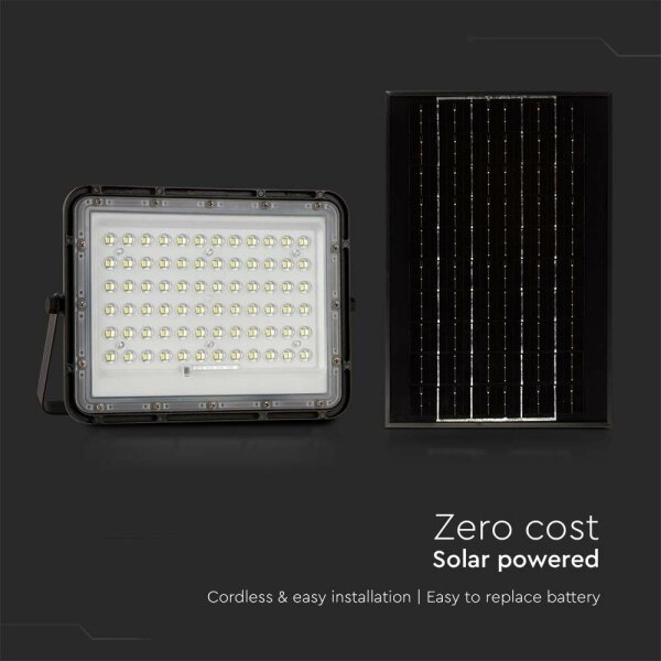 LED Venkovní solární reflektor LED/15W/3,2V IP65 4000K černá + DO