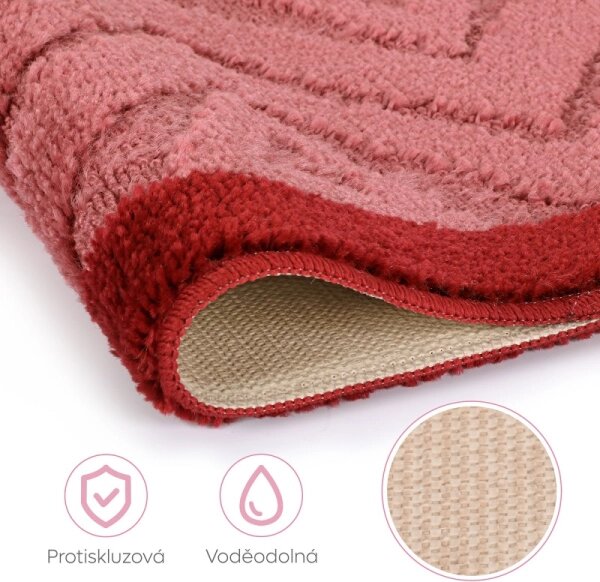 Bellatex BANY 60x50 cm s výkrojem 60x50 cm Chevron Růžová